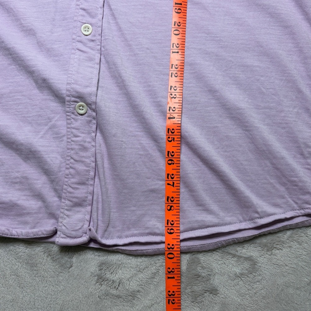 Faherty Sunwashed Knit Button-Up Shirt Mens L Purple Organic Cotton Long Sleeve - Picture 7 of 7